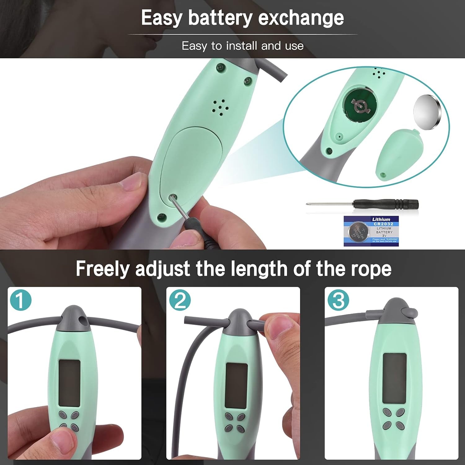 Digital Weighted Jump Rope with Calorie Counter